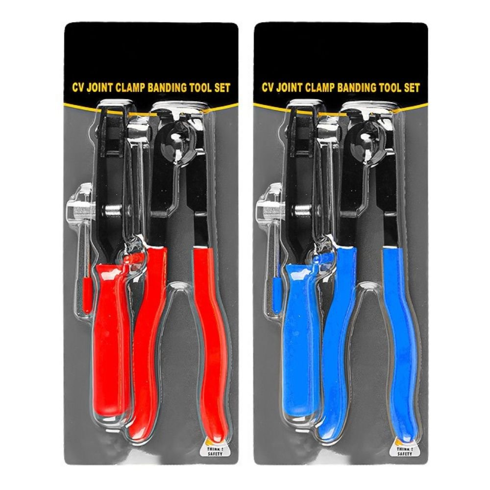 2PCs Auto CV Joint Boot Hose Clamp Pliers Ear Type Car Banding Tool Kit Set Automotive Hose Axle Boot Clamp Plier with Cutter