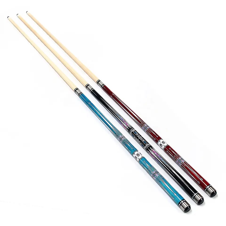 New Arrival 58 Inches Diamond Design Maple Wood 1/2 Billiard Pool Cue Stick with 13mm Tip for Sale