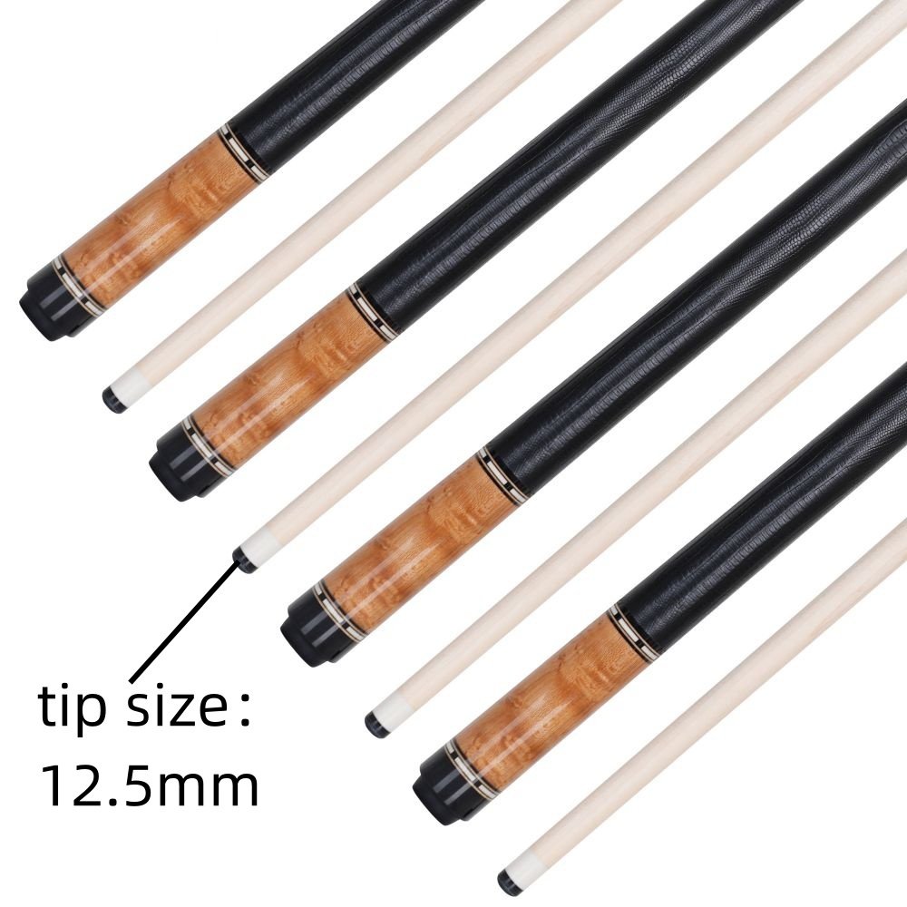 Xmlinco Hot Selling Billiard Cue Lizard Leather Original Wood 12.5mm Tip Size Hard Maple Shaft 58 Inches