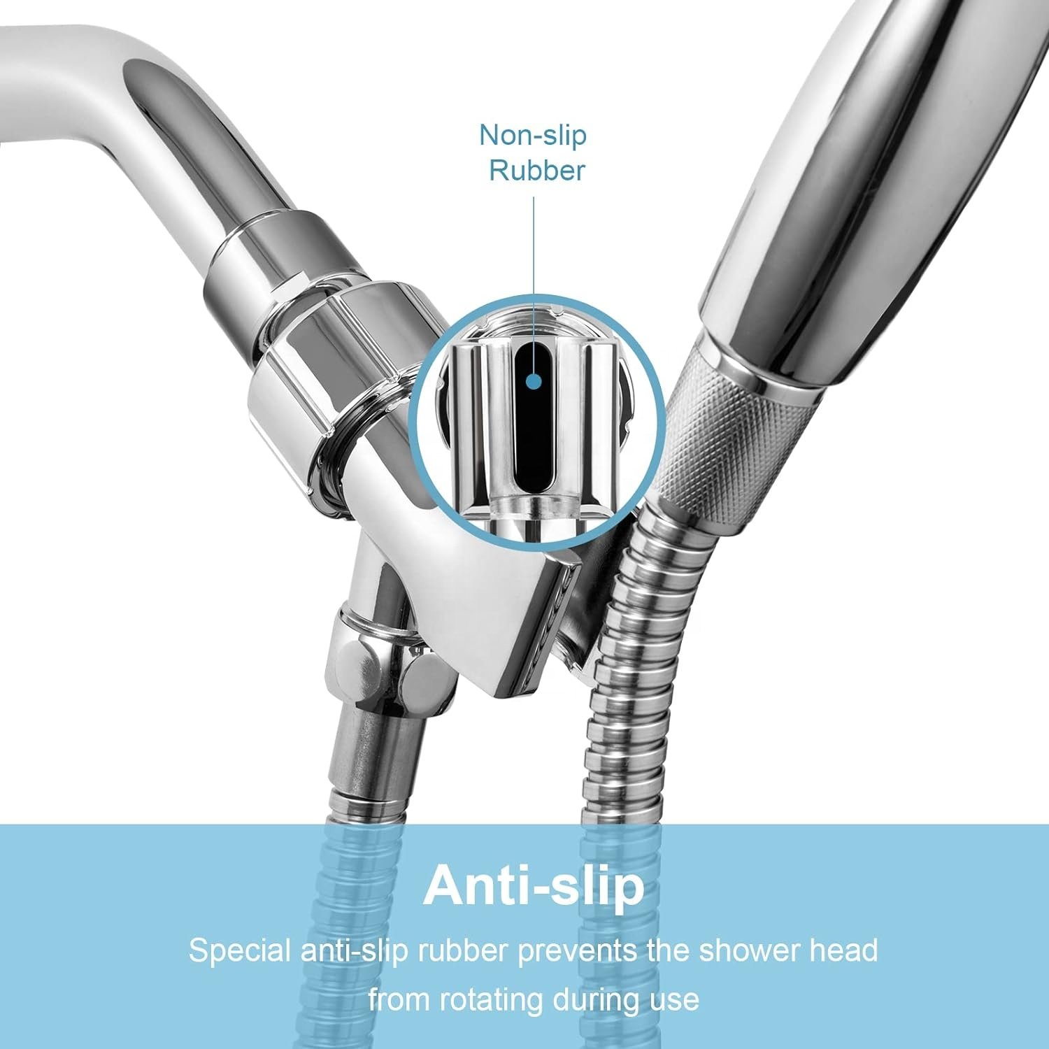 Adjustable Handheld Shower Head Holder with Solid Brass Ball Joint,Connecting Shower Arm and Shower Hose