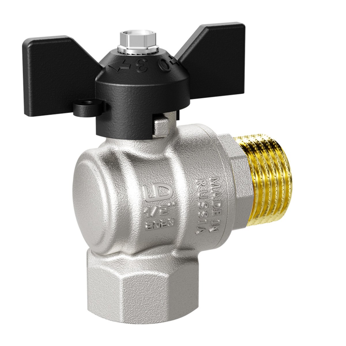 Angle Brass Ball Valve LD Pride for Liquid Media