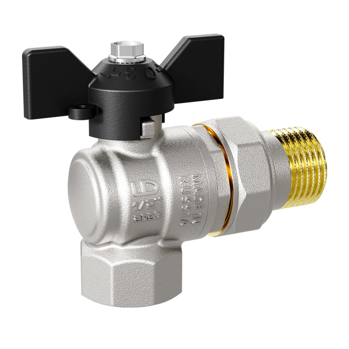 Angle Brass Ball Valve LD Pride for Liquid Media