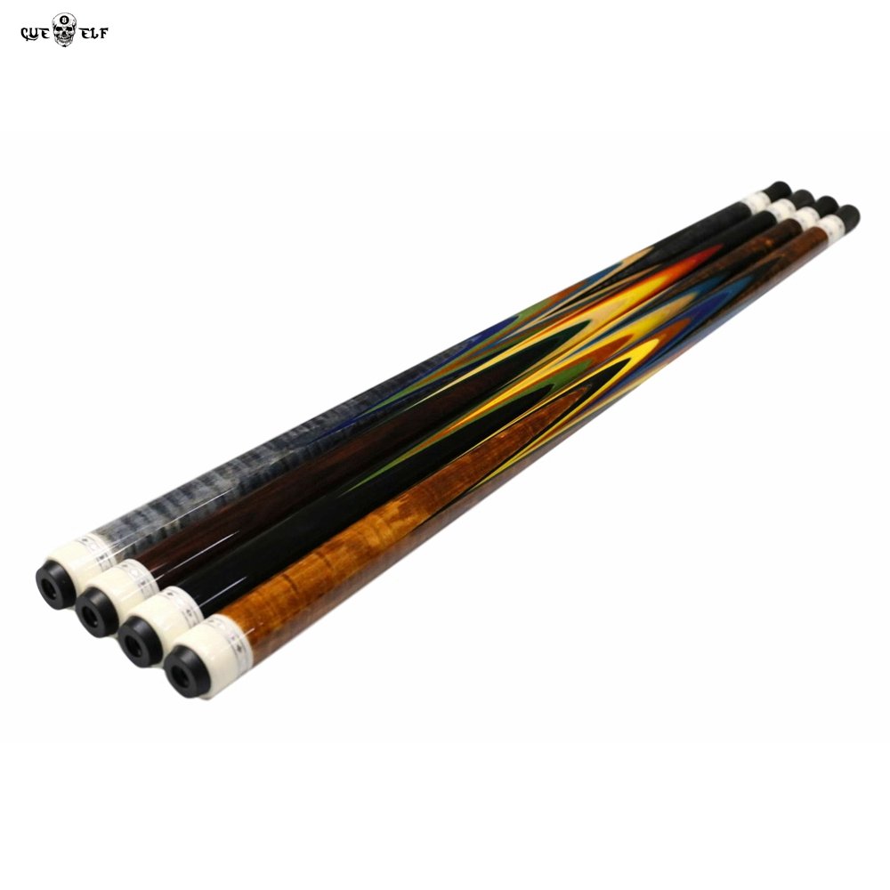 Cueelf Hotselling 12 Pcs Laminated Maple Shaft Handmade Inlay rainbow Carom Cue