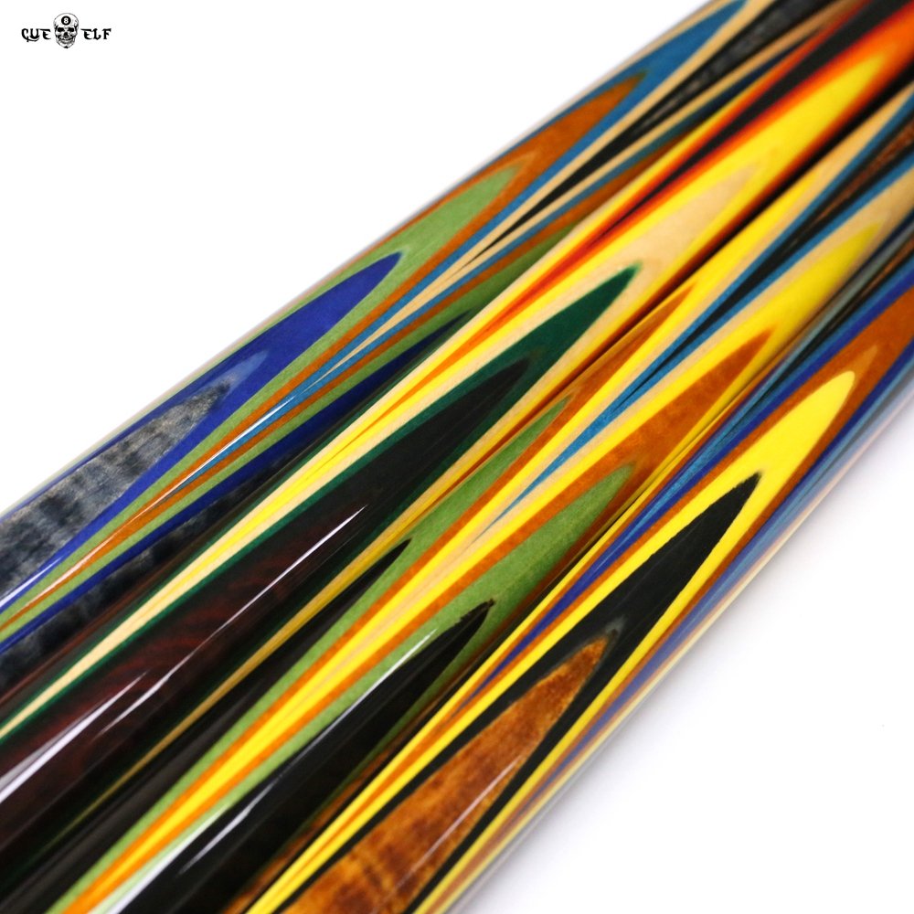 Cueelf Hotselling 12 Pcs Laminated Maple Shaft Handmade Inlay rainbow Carom Cue