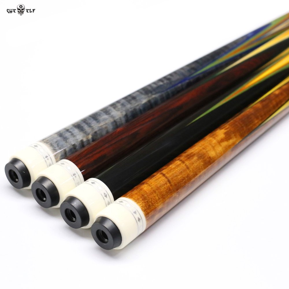 Cueelf Hotselling 12 Pcs Laminated Maple Shaft Handmade Inlay rainbow Carom Cue