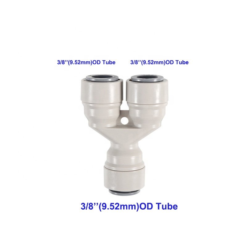 3 Ways Plastic Push in Fittings 3/8(9.52mm) Hose Pipe Connect Tee Type Fittinigs for Beer Dispenser