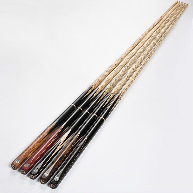 O'MIN ENLIGHTEN 3/4 Piece Ash Snooker Cue with Case Extension 9.5/10mm Tip Black 8 Cue Billiard Cue Stick