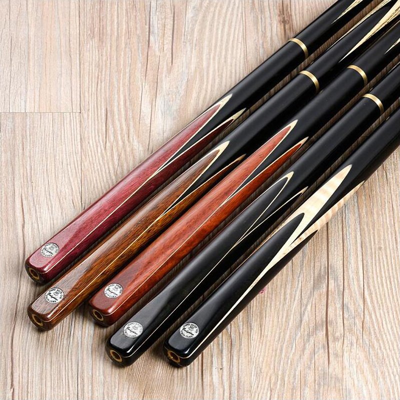 O'MIN ENLIGHTEN 3/4 Piece Ash Snooker Cue with Case Extension 9.5/10mm Tip Black 8 Cue Billiard Cue Stick