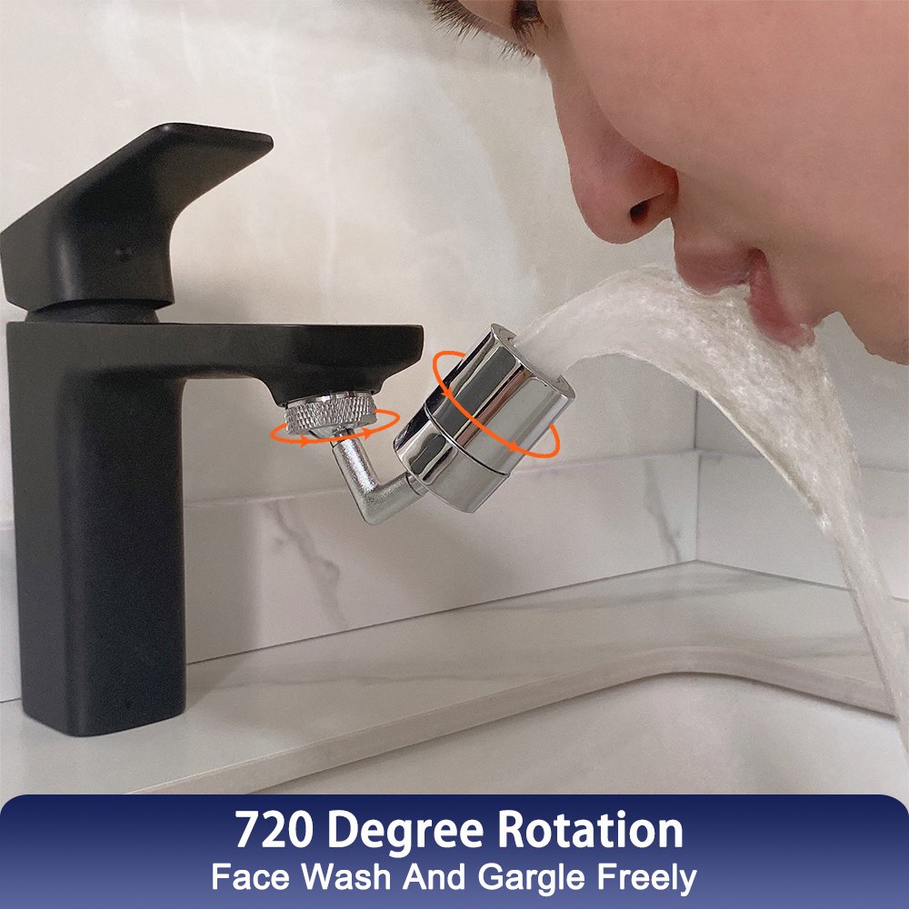 Copper 720 Degree Swivel/Dual-function Faucet Sprayer Head Rotate Faucet Aerator Kitchen Faucet Extender