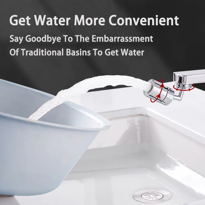 Copper 720 Degree Swivel/Dual-function Faucet Sprayer Head Rotate Faucet Aerator Kitchen Faucet Extender