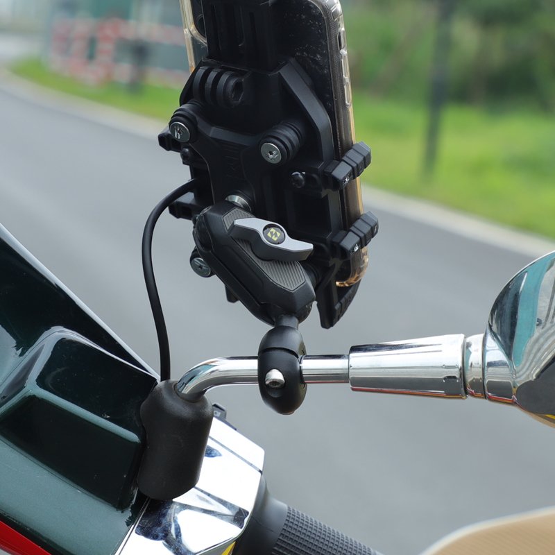 SMNU Factory Wholesale Secure Motorcycle Aluminum Alloy Motorcycle Phone Holder Thin-tube Type Ball Joint Ball Mount Base