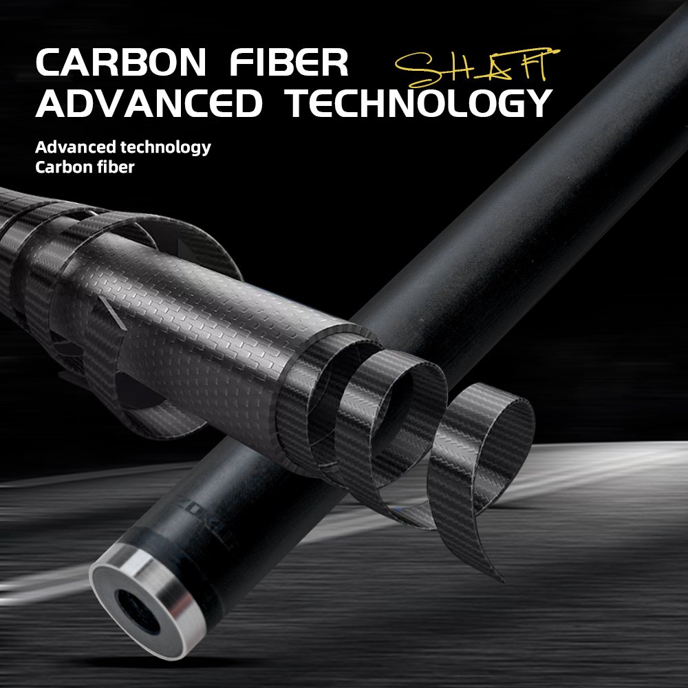 ZOKUE Carbon Fiber Pool Cue Low Deflection Full Carbon Technology Cue Stick for Beginner Primary Pool Stick