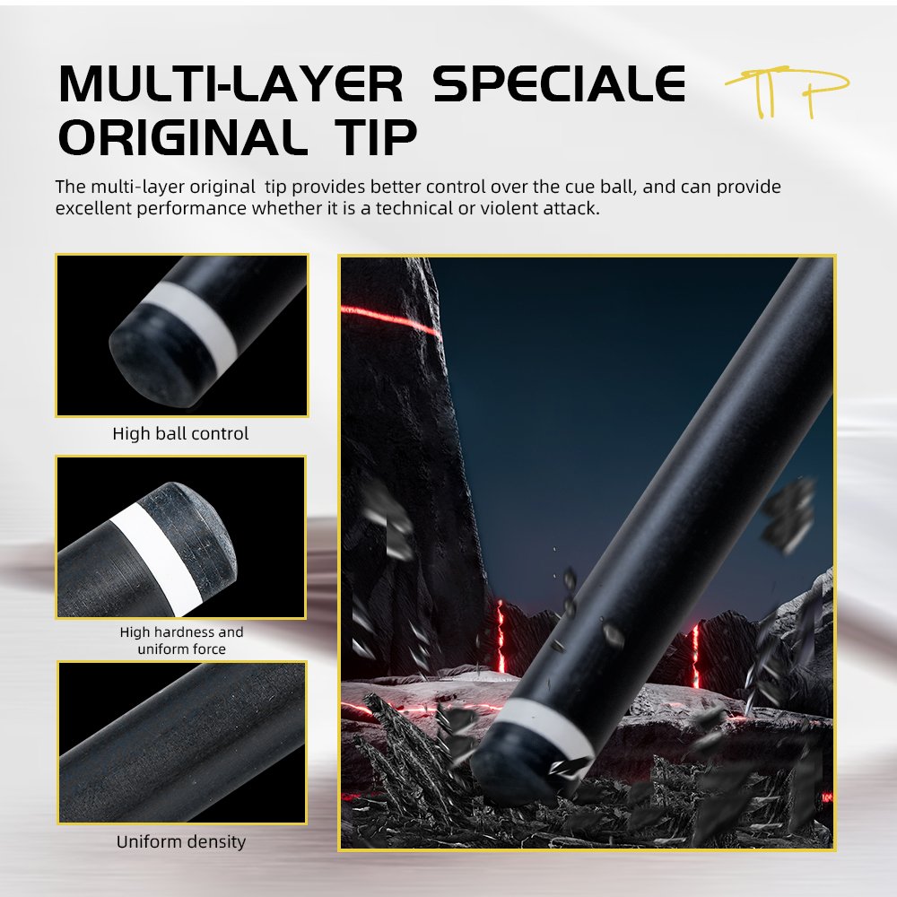 ZOKUE Carbon Fiber Pool Cue Low Deflection Full Carbon Technology Cue Stick for Beginner Primary Pool Stick
