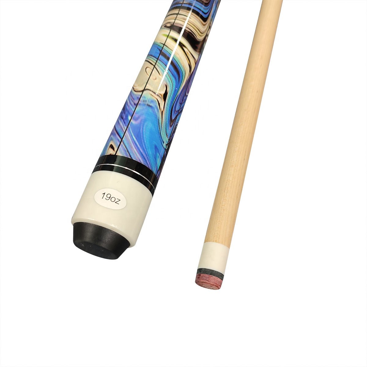 Wholesale Price Maple Wood Billiard Pool 1/2-PC Cue 57" Length 13mm Tip Colorful Design on Sale