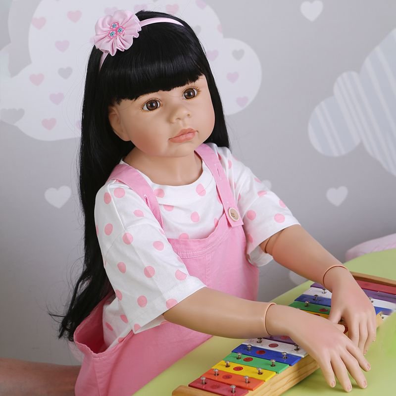 NPK 98CM Original Reborn Masterpiece Doll Ball Jointed Full Body Toddler Baby Girl Princess 3-4years Old Real Baby Dress mo