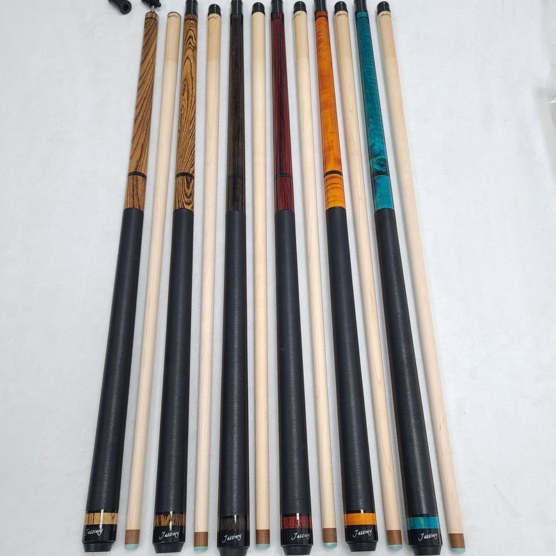 Jassinry 58inch+13mm 3sections Solid Wood Billiard Punch Break Cues Tiger Maple/rengas Wood/ebony Wood Pool Jump and Break Cues