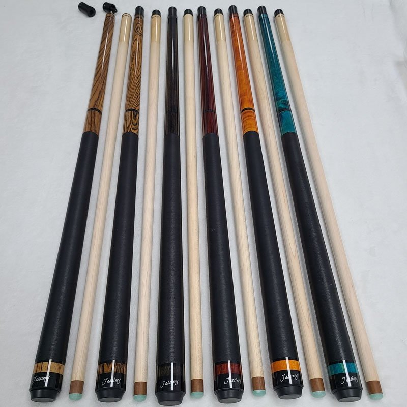Jassinry 58inch+13mm 3sections Solid Wood Billiard Punch Break Cues Tiger Maple/rengas Wood/ebony Wood Pool Jump and Break Cues