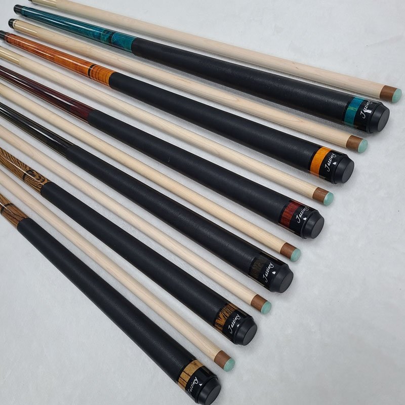 Jassinry 58inch+13mm 3sections Solid Wood Billiard Punch Break Cues Tiger Maple/rengas Wood/ebony Wood Pool Jump and Break Cues