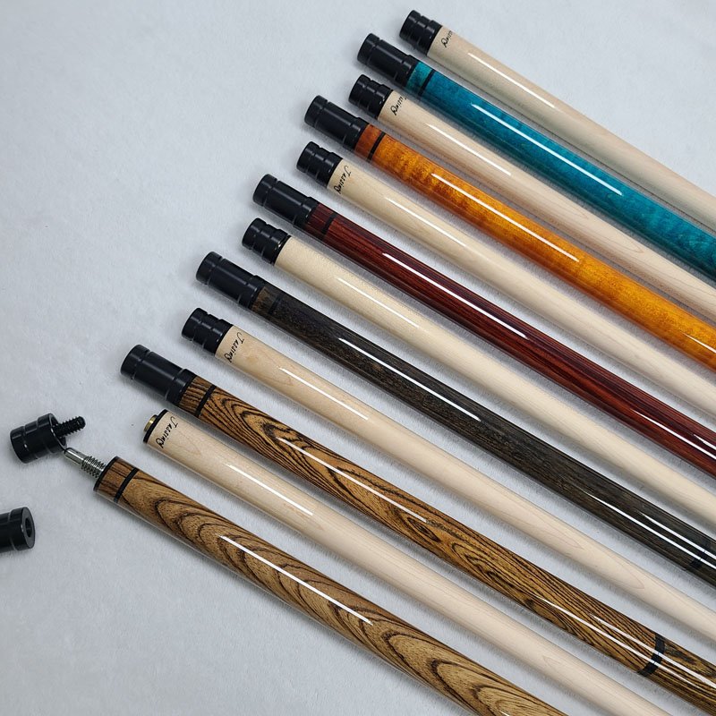 Jassinry 58inch+13mm 3sections Solid Wood Billiard Punch Break Cues Tiger Maple/rengas Wood/ebony Wood Pool Jump and Break Cues
