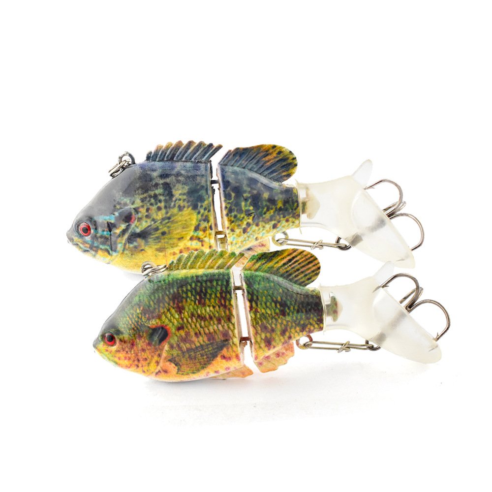 7.5cm 3inch 13.5g 2section Wobblers Crankbait Iron Link PVC Soft Tail Built in Steel Ball Multi Jointed Swimbait Fishing Lures