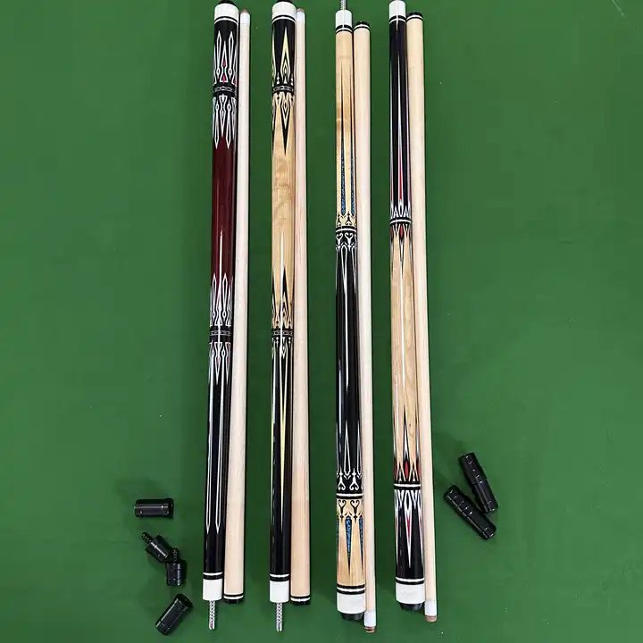 Customized Stock American 2 Sections Chinese 9 Ball Solid Wood Snooker Stick Billiard Pool Cue One Piece