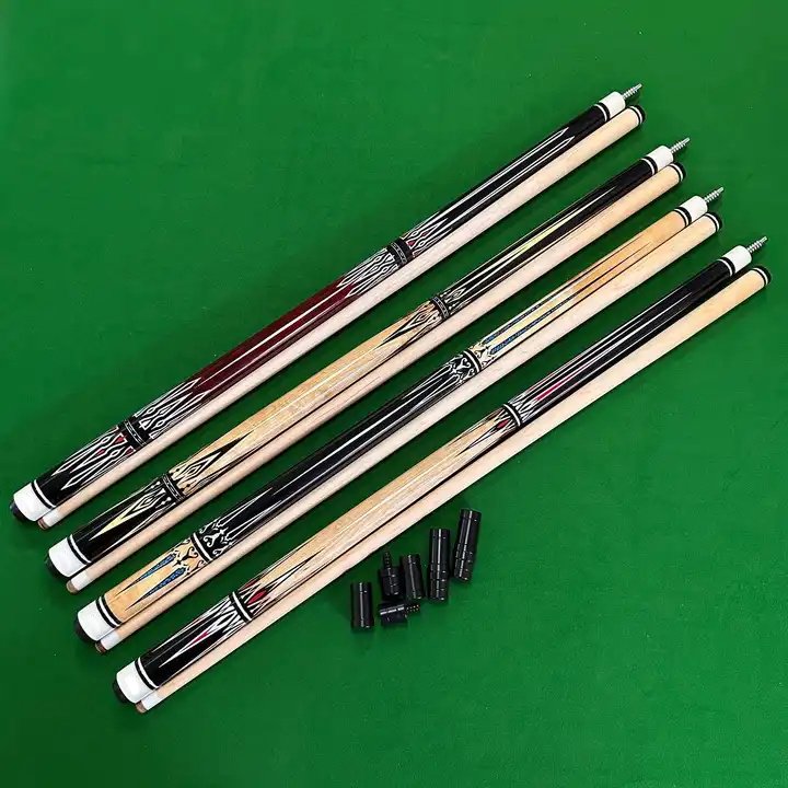 Customized Stock American 2 Sections Chinese 9 Ball Solid Wood Snooker Stick Billiard Pool Cue One Piece