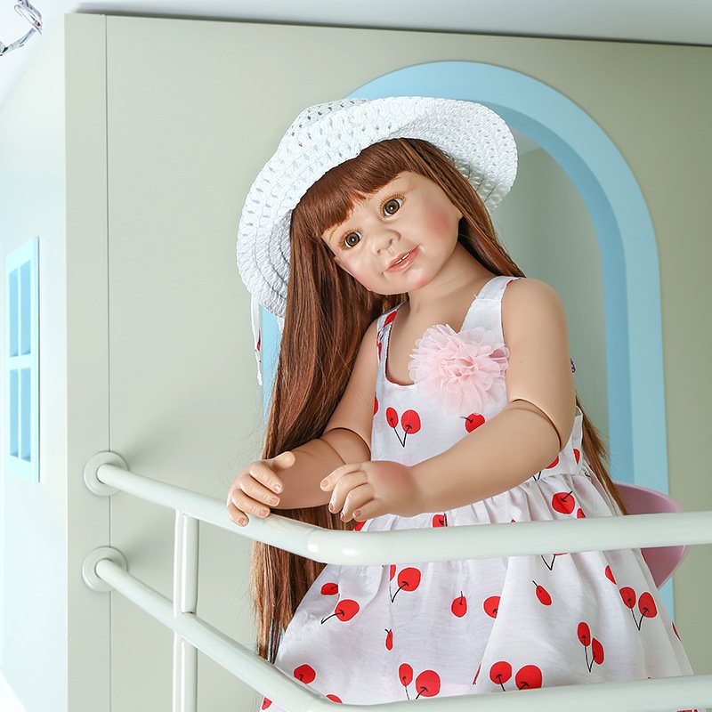 NPK 87CM Bebe Doll Big Doll Standing Ball Jointed Full Body Real Child Size Model Reborn Toddler Doll