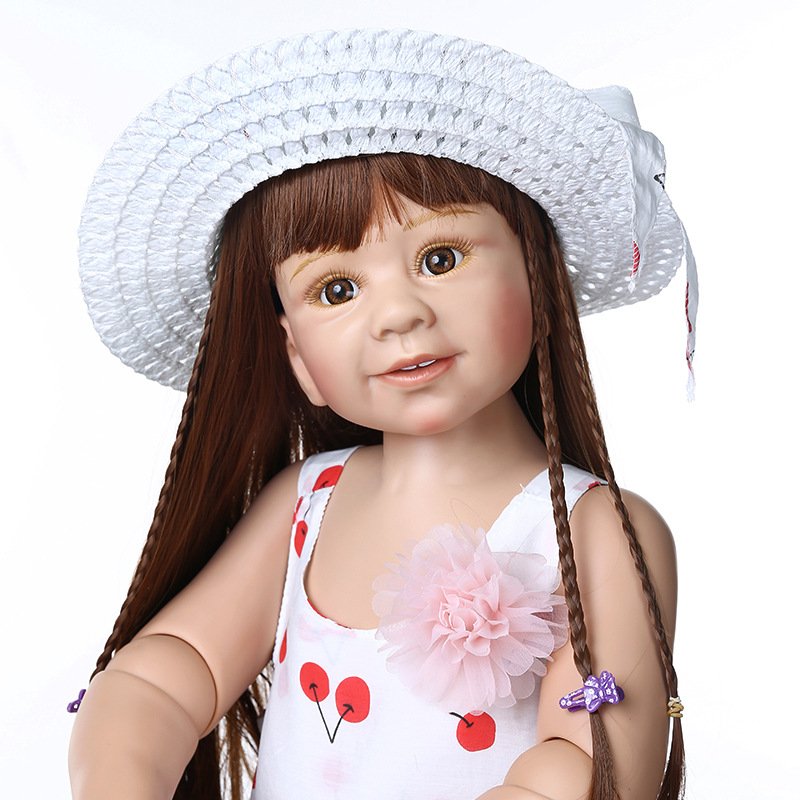 NPK 87CM Bebe Doll Big Doll Standing Ball Jointed Full Body Real Child Size Model Reborn Toddler Doll