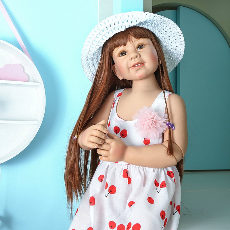 NPK 87CM Bebe Doll Big Doll Standing Ball Jointed Full Body Real Child Size Model Reborn Toddler Doll
