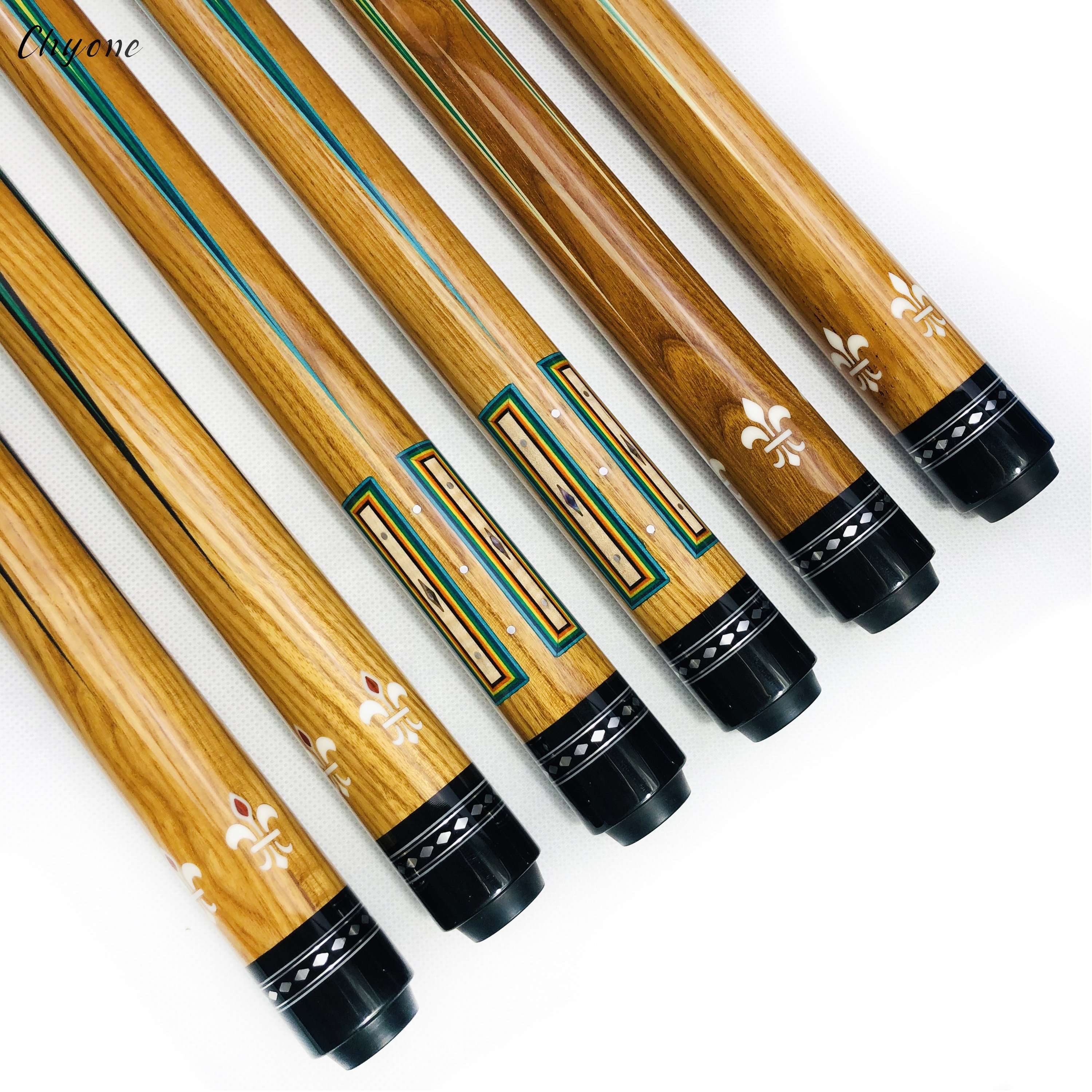 Korea Carom Cue Chyone Custom Cross rainbow Inlay Pool Cue Spliced 3 Cushion Cue