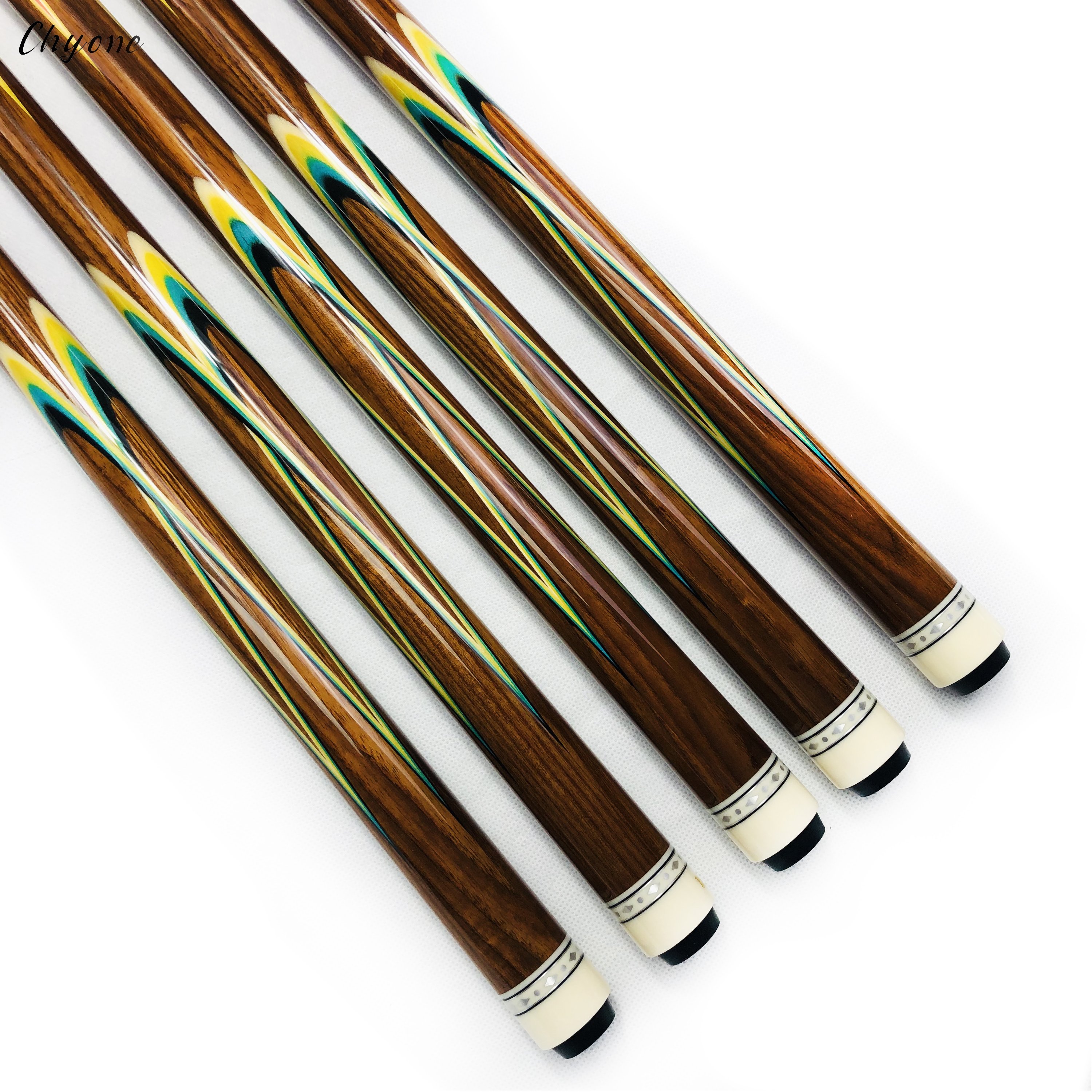 Korea Carom Cue Chyone Custom Cross rainbow Inlay Pool Cue Spliced 3 Cushion Cue