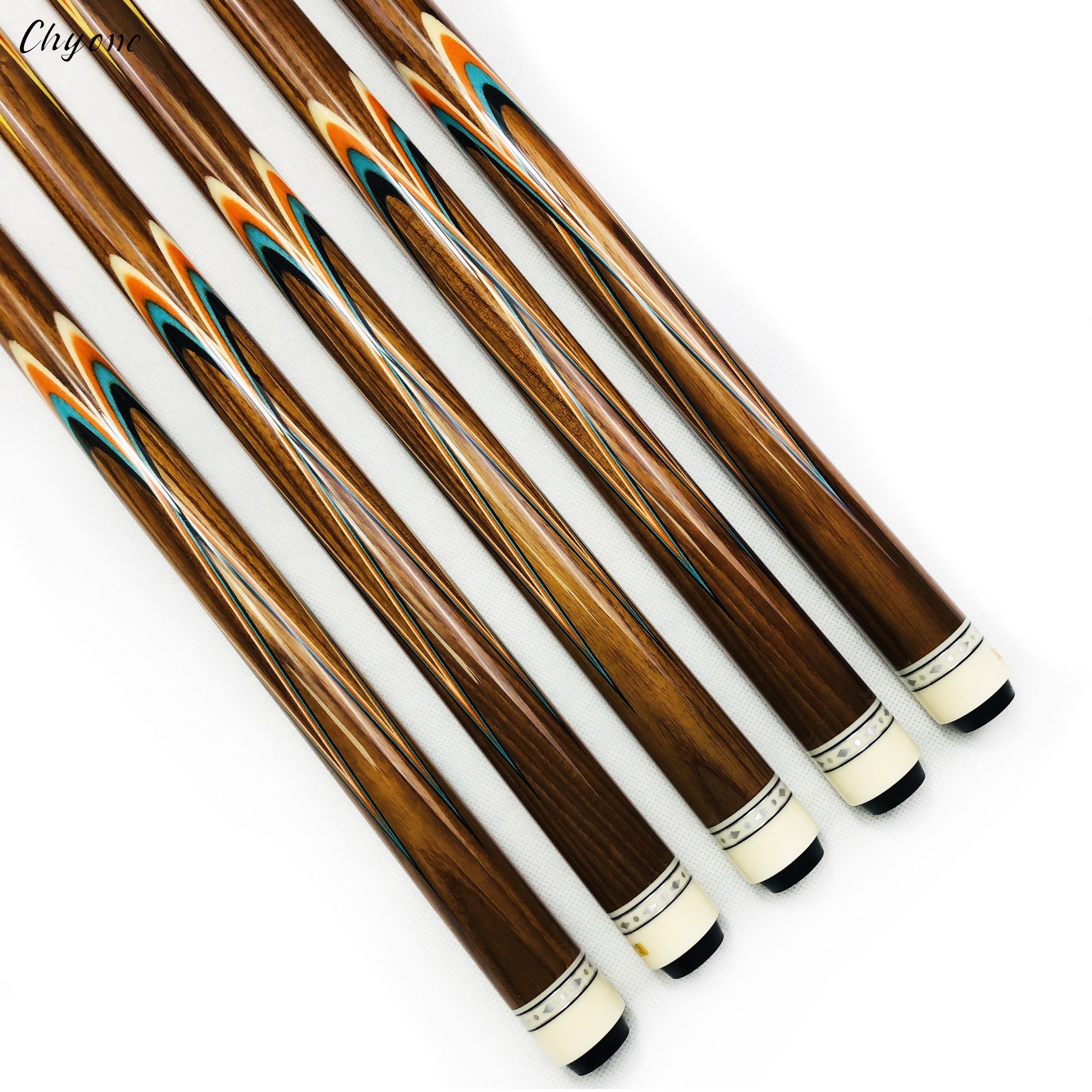 Korea Carom Cue Chyone Custom Cross rainbow Inlay Pool Cue Spliced 3 Cushion Cue