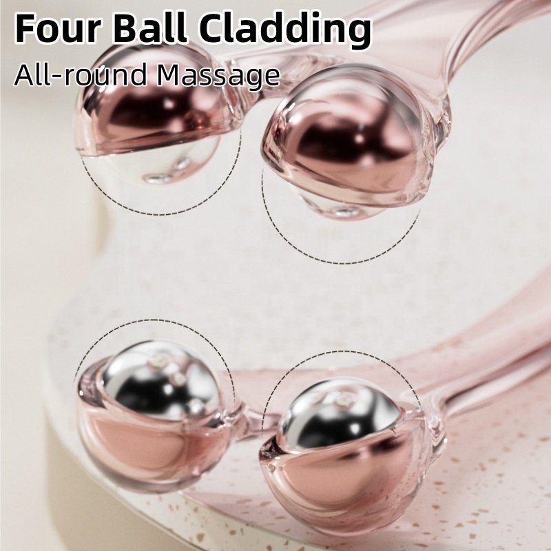 2024 Developed Handheld Clip Four Ball Pressure Meridian Relaxation Blood Circulation Joint Acupoint Finger Massager Roller