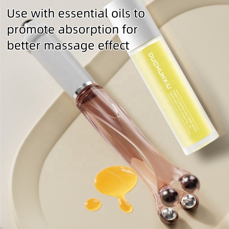 2024 Developed Handheld Clip Four Ball Pressure Meridian Relaxation Blood Circulation Joint Acupoint Finger Massager Roller