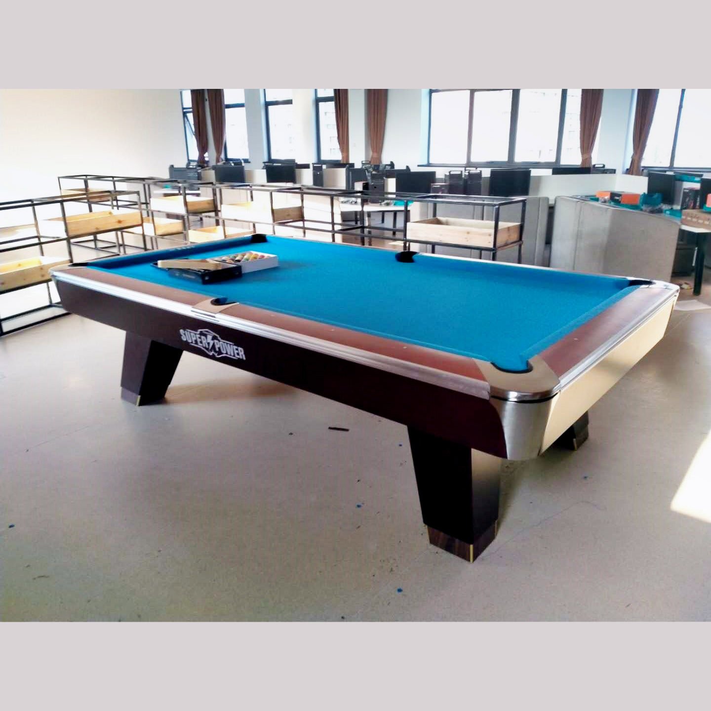 Table Game Indoor Sports 2 in 1 Hand Tennis Billiards Combo 9ft Folding Pool Table