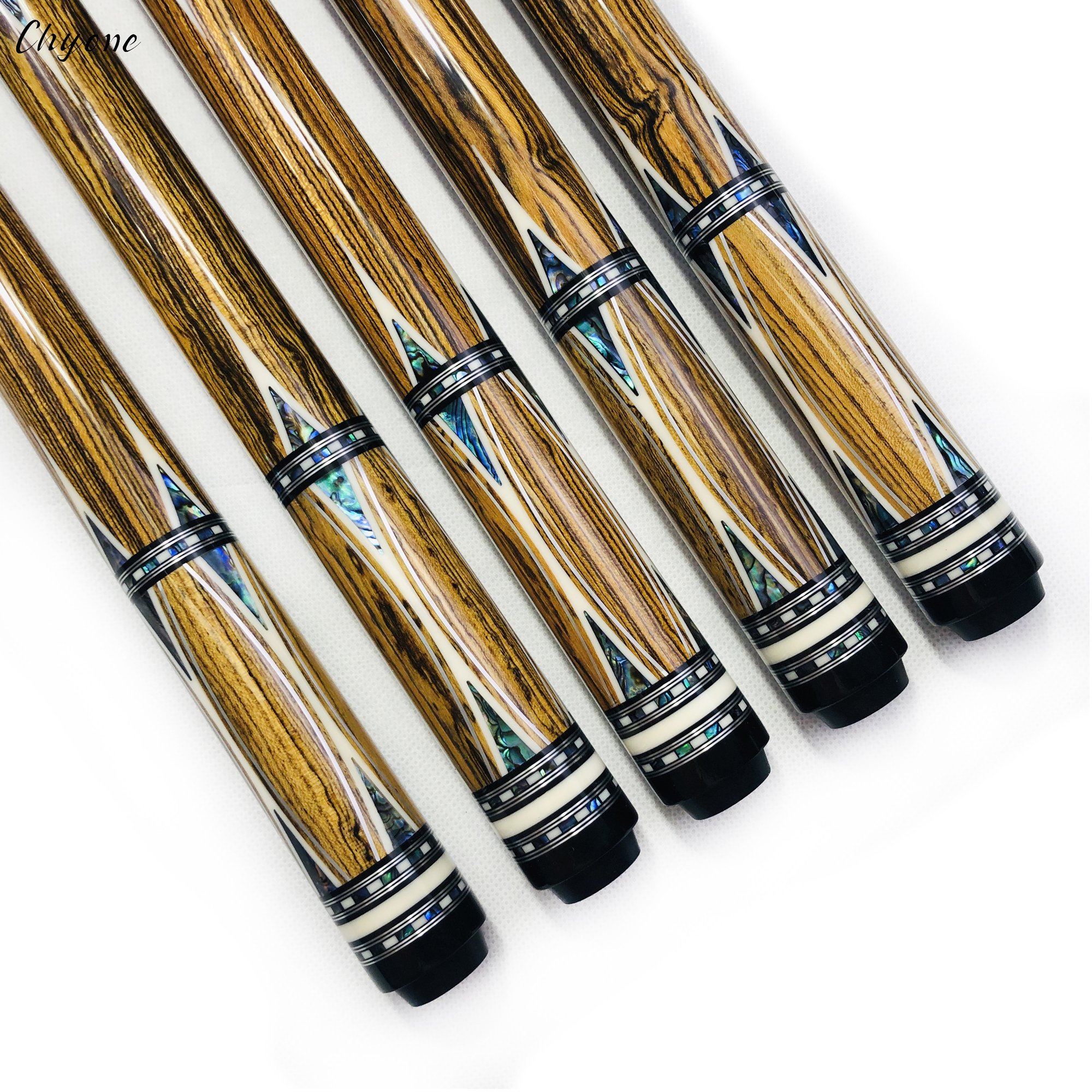 Carom Cue Chyone Custom Abalone Shell Inlay Gold Ebony Pool Cue Handmade Billiard Cue