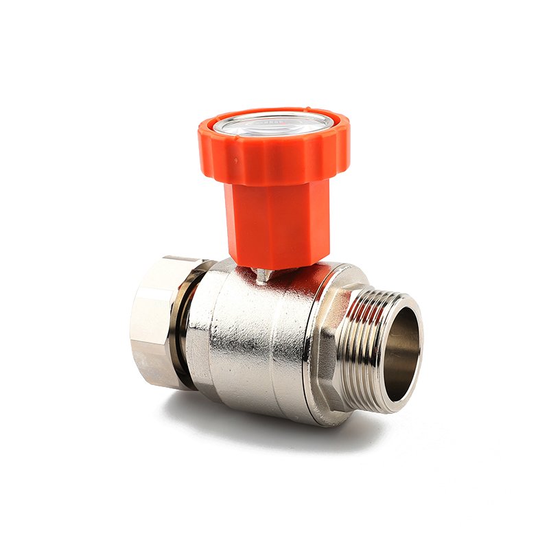 Nickel-plated Brass DN25 Quick Insert Thermometer Ball Valve for HVAC Floor Heating Manifold Interface