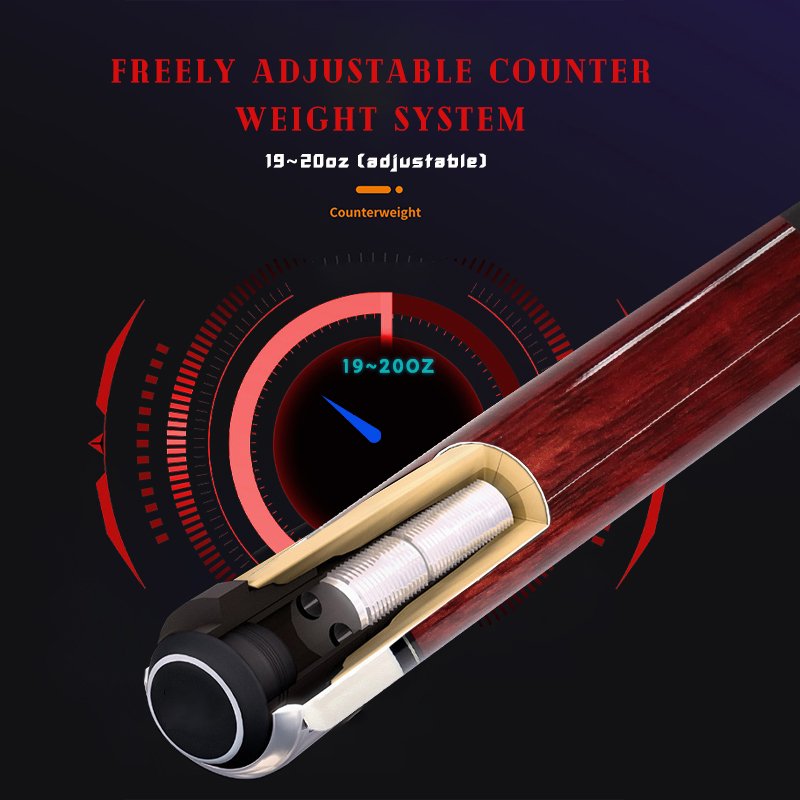 OKHEALING High Quality Customizable 1/2 Pool Cue Stick Carbon Fiber Butt Sleeve Wholesale Snooker Cue