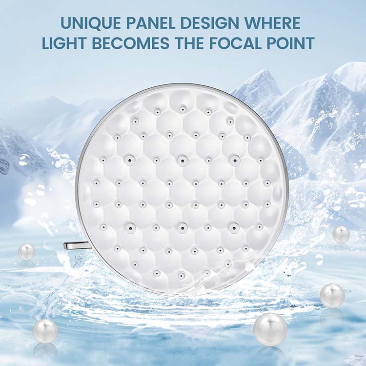 High Pressure Showerhead 5 Inch High Flow Bathroom Rain Shower Head With Adjustable Brass Ball Joint 3D Panel Luxury Design