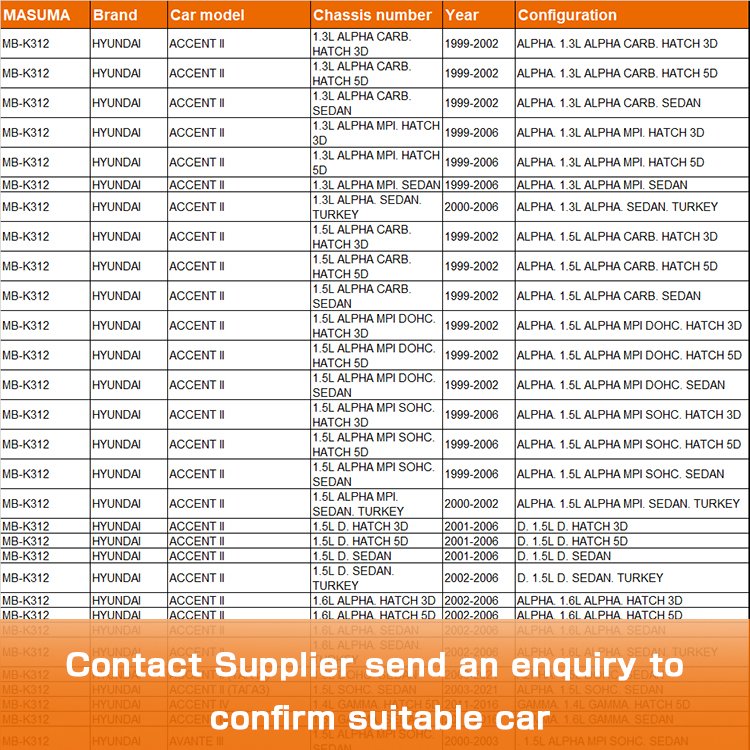 MB-K312 MASUMA Auto Suspension Systems Adjustable Ball Joint 54530-25000 54503-22A00 54503-38A00 for HYUNDAI COUPE I
