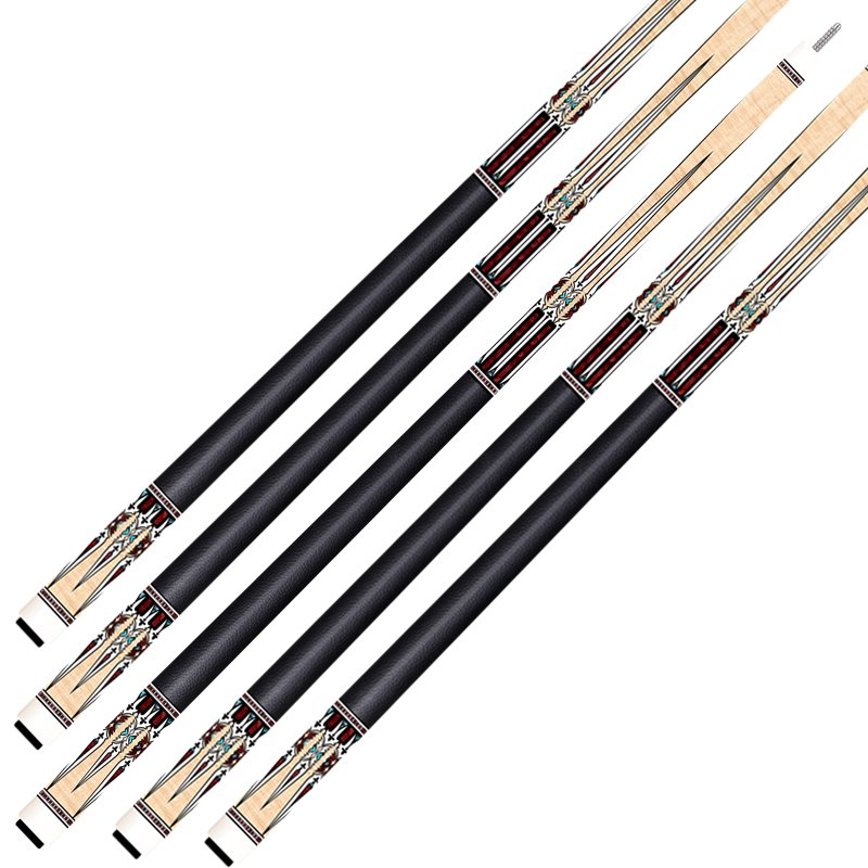 TQG-LC-083 1/2 Split 12..5mm Maple Multiple Designs Steel Joint and Marking Label Butt Carbon Fiber Pool Cue Billiard Stick