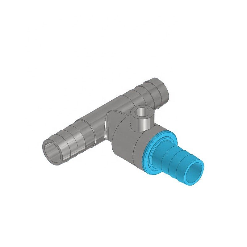 Custom Stainless Steel Y Type Three 3 Way Hose Barbed Shut Off Ball Valve