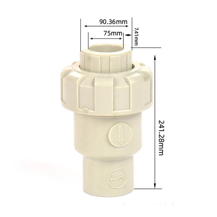 Transition Joint Water Stop Valves Pipe Fitting Pph Ball Type Check Valve Fittings For Industrial Line
