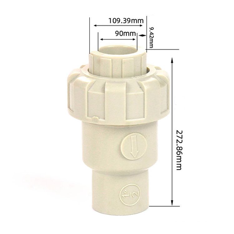 Transition Joint Water Stop Valves Pipe Fitting Pph Ball Type Check Valve Fittings For Industrial Line