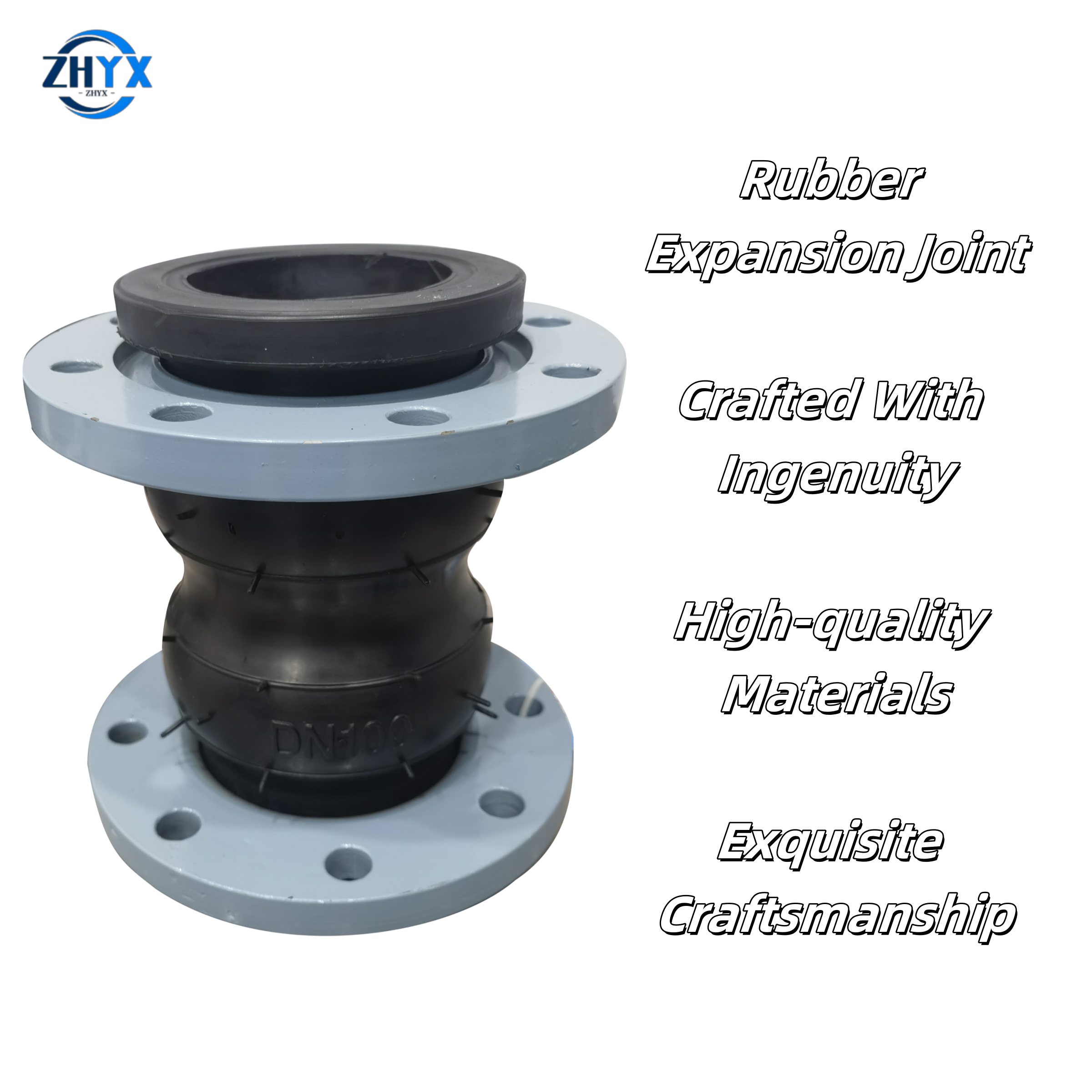 DN50 Double Sphere Rubber Expansion Joint JIS10K Flanged EPDM Flexible Rubber Expansion Joints for Water,ISO 9001Certificate