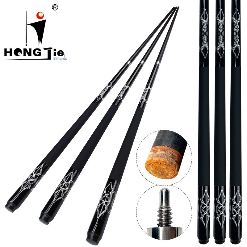 Hongjie Billiards Hot Sale Never Flexure Carbon Fiber Pool Cue 1/2 Joint Billiard Cue Billiard Accessories