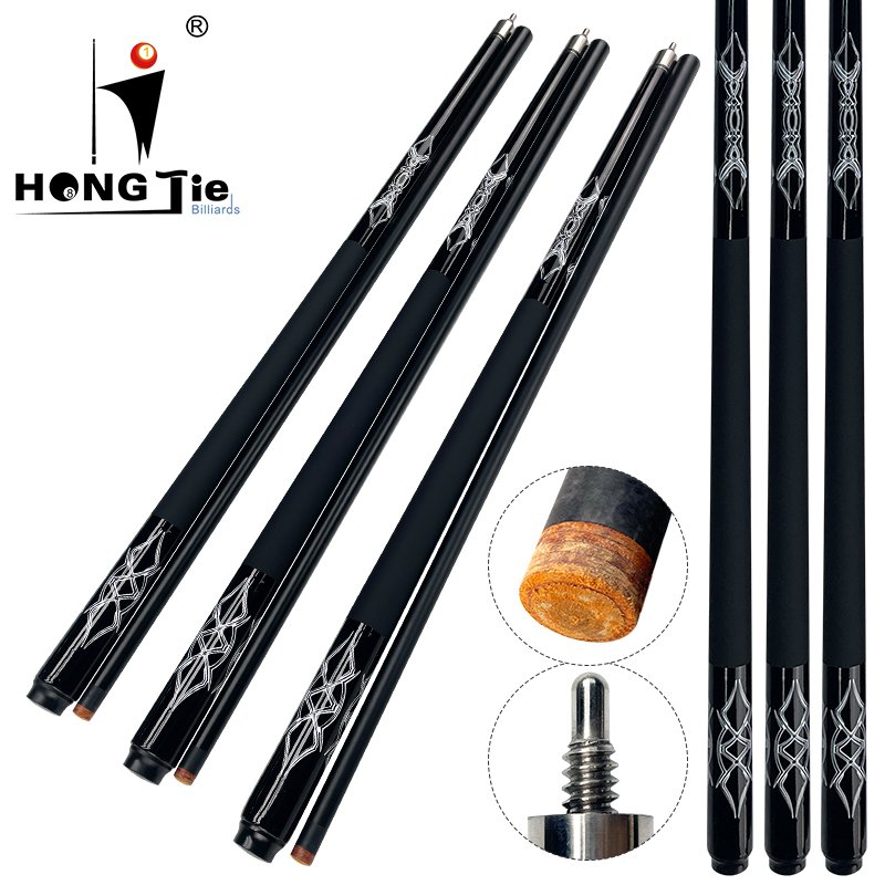 Hongjie Billiards Hot Sale Never Flexure Carbon Fiber Pool Cue 1/2 Joint Billiard Cue Billiard Accessories