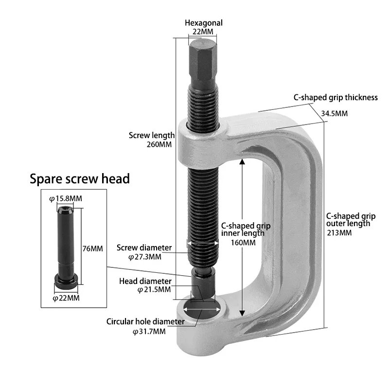 21Pcs Set Ball Joint Press Kit Carbon-steel Auto Repair Remover Install Adapter Tools for Garage Automobile Repair Shop