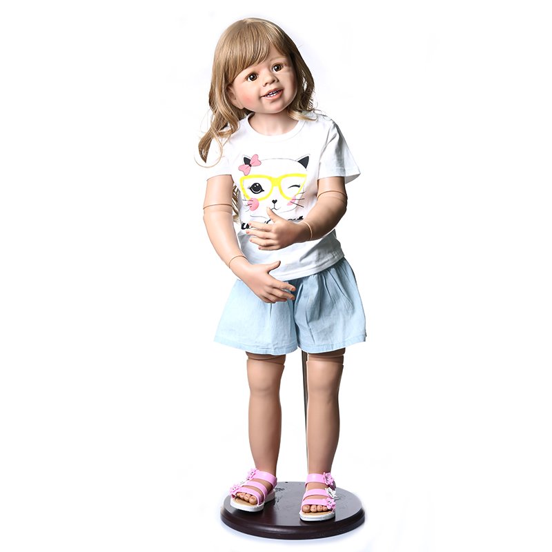 NPK 98CM Original Masterpiece Doll Toddler Baby Girl 3-4years Old Real Baby Dress Model Body Ball Jointed Doll Toys