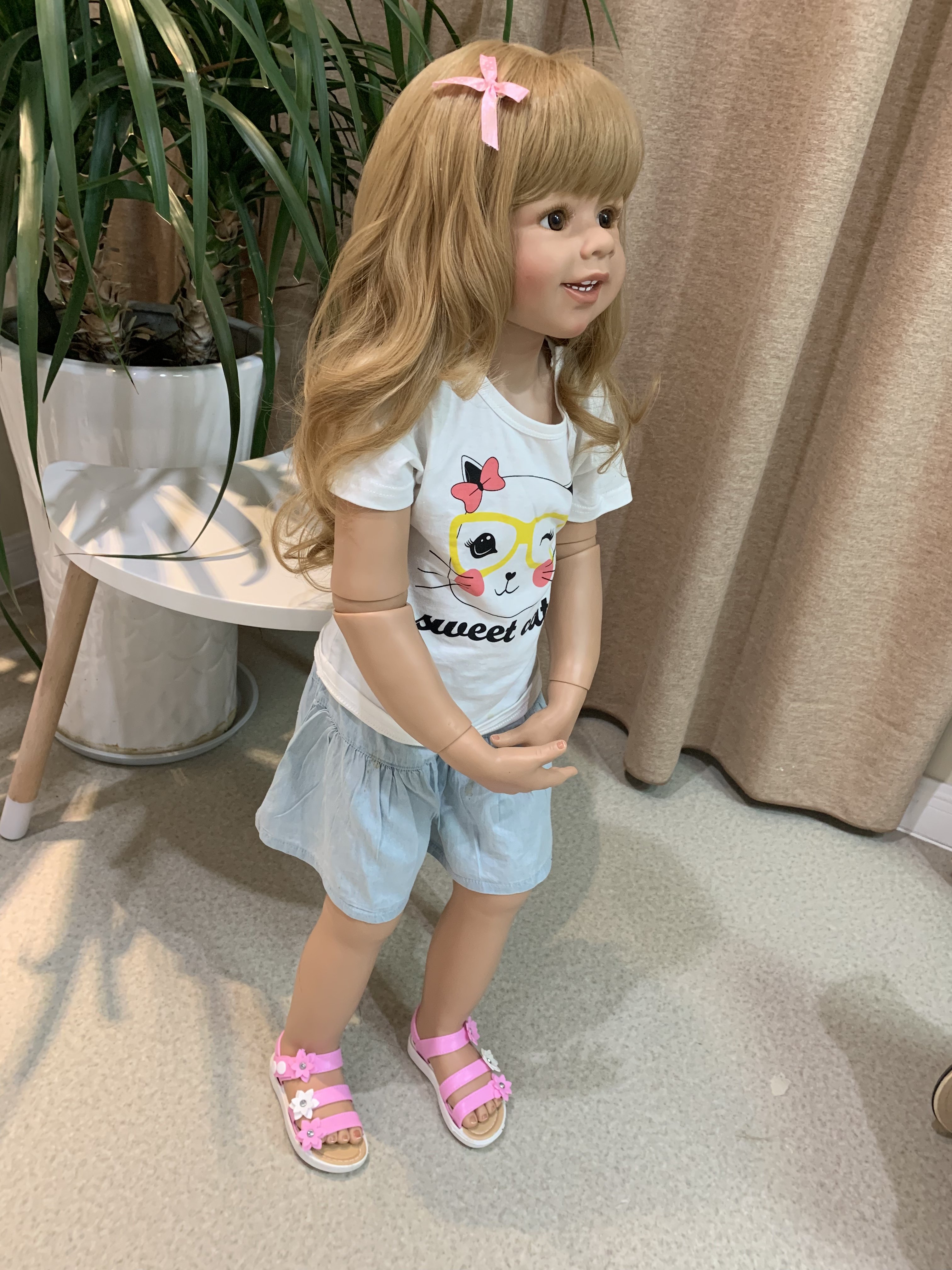 NPK 98CM Original Masterpiece Doll Toddler Baby Girl 3-4years Old Real Baby Dress Model Body Ball Jointed Doll Toys